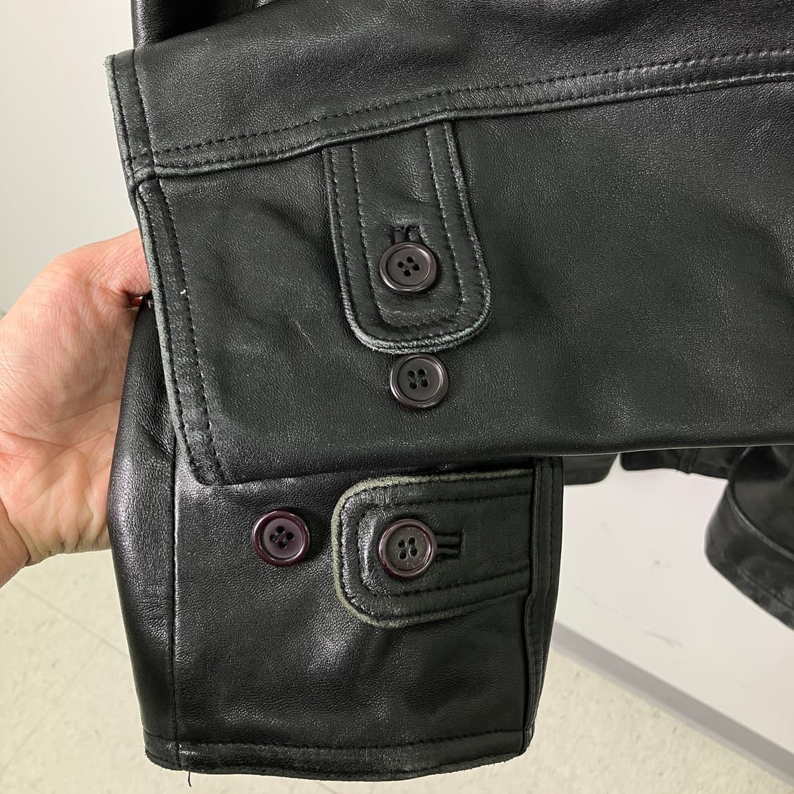 VTG 빈티지 블랙 양가죽 코트 M 상품이미지6