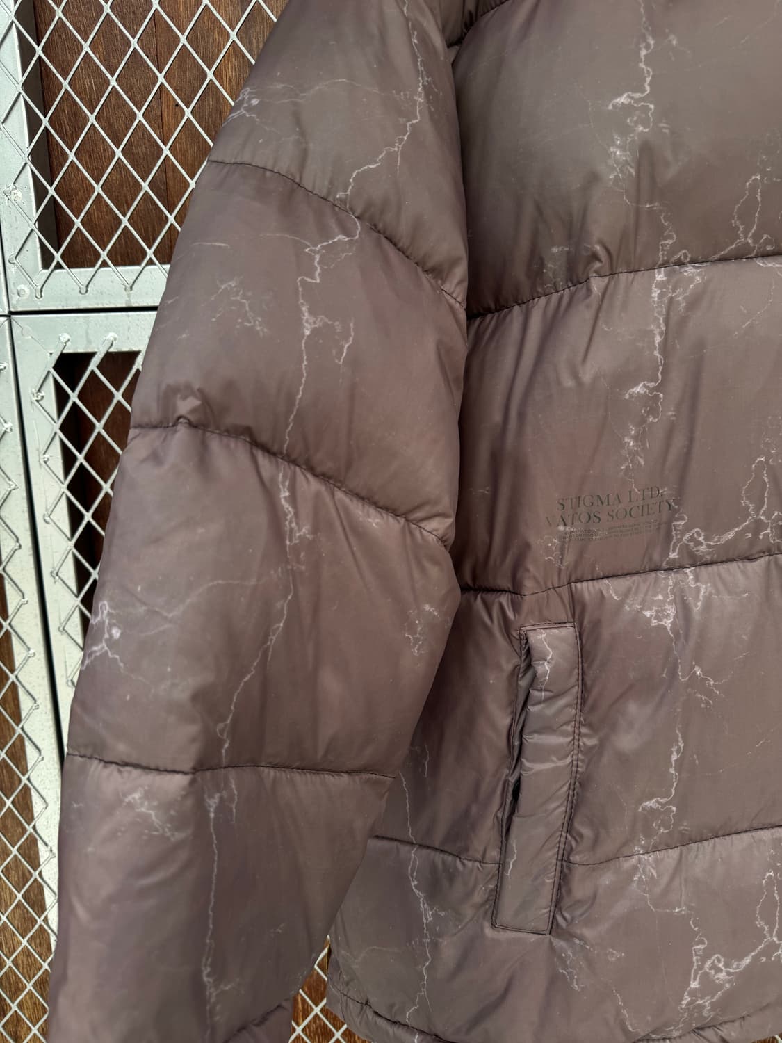 스티그마 STIGMA 브라운 스톤 패턴 오버핏 패딩 점퍼 M 상품이미지4