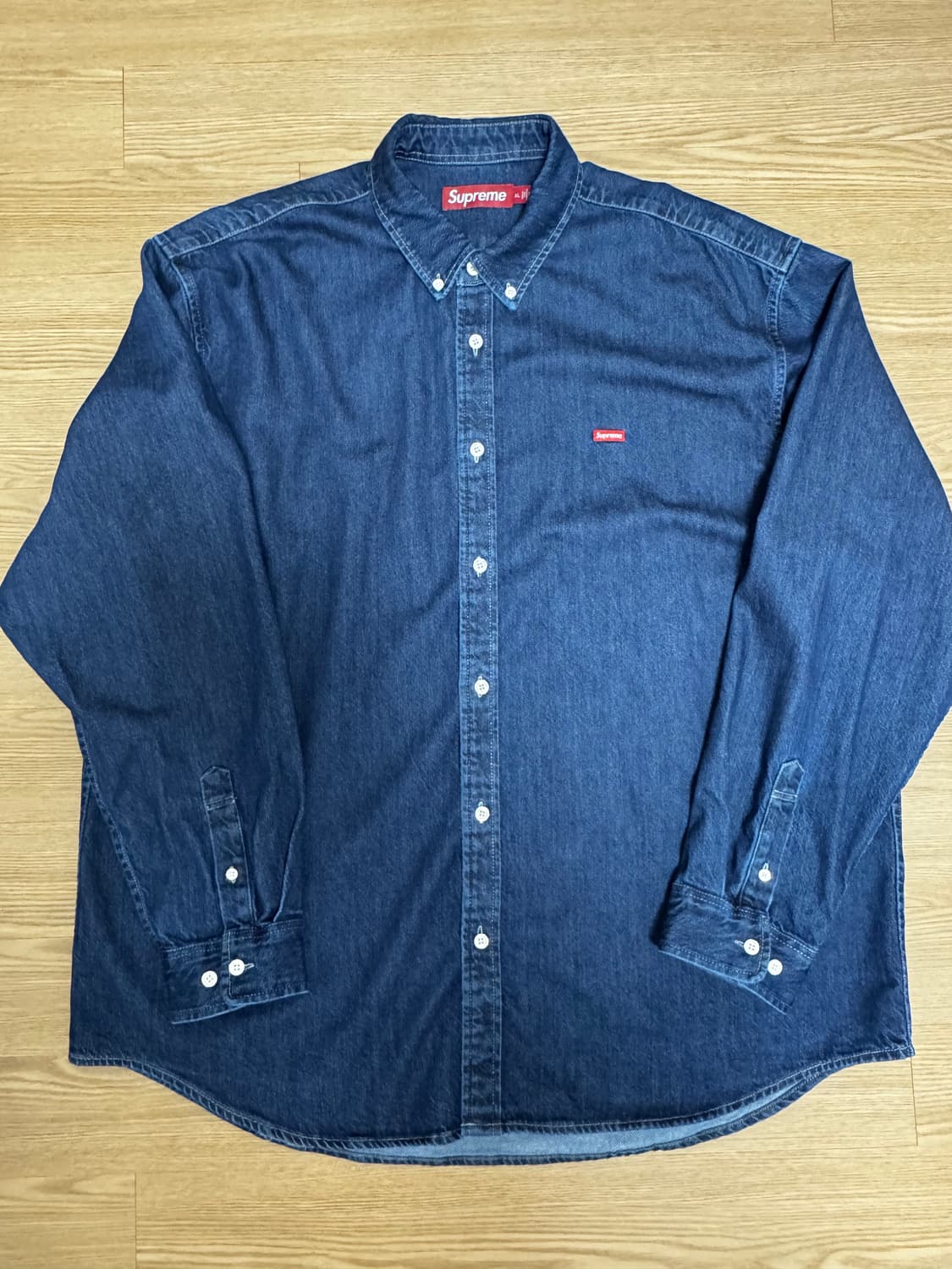 슈프림 스몰로고 데님 셔츠 XL 팝니다 상품이미지1