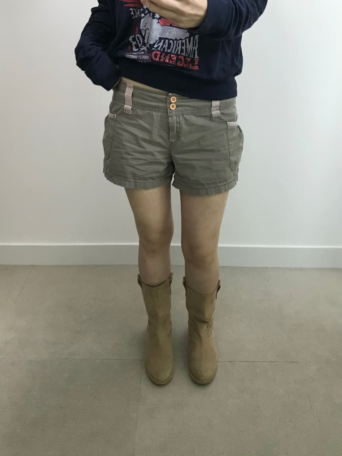 빈티지 배색 카고 숏팬츠 상품이미지1
