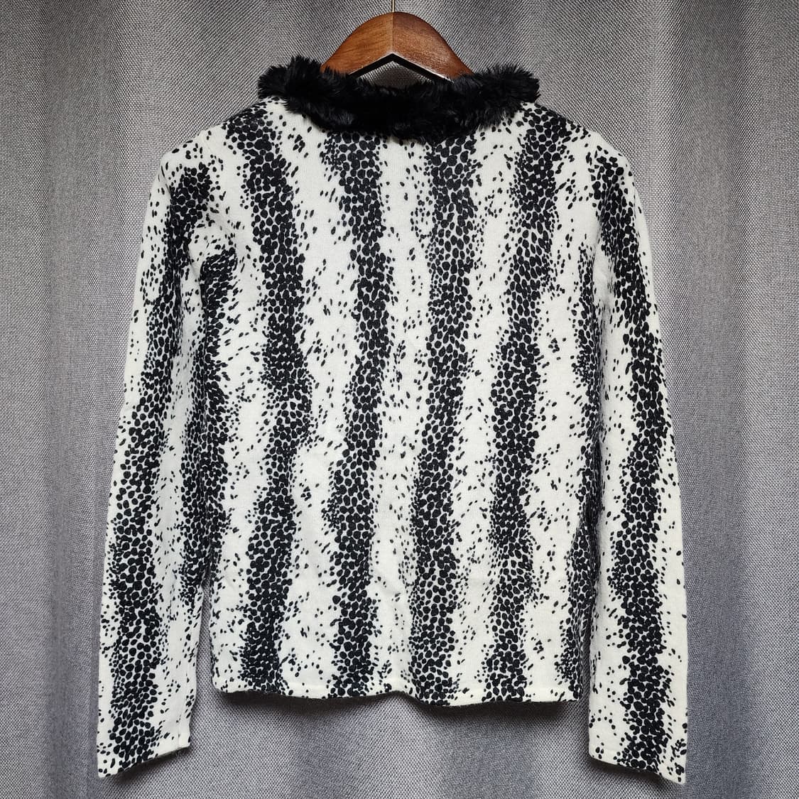SARAH SPENCER 레오파드 갸루 퍼 넥 램스 울 앙고라 롱슬리브 상품이미지3