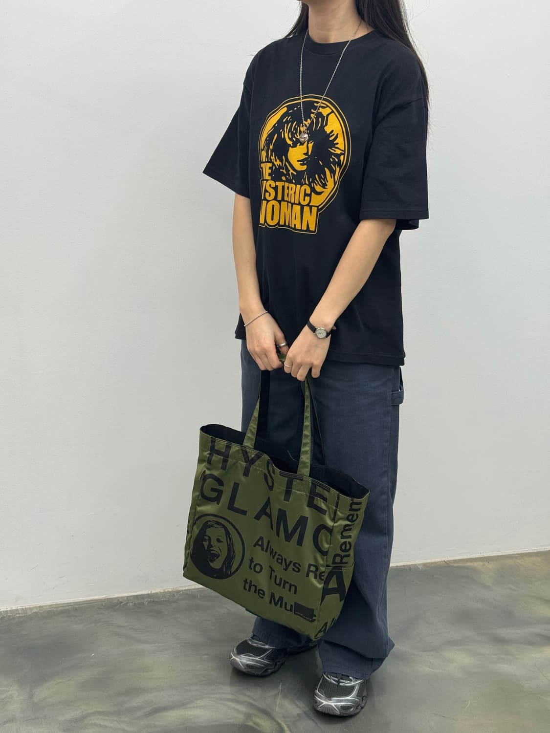 히스테릭 글래머 히스테릭 우먼 반팔 티셔츠 블랙 새상품 L 상품이미지7