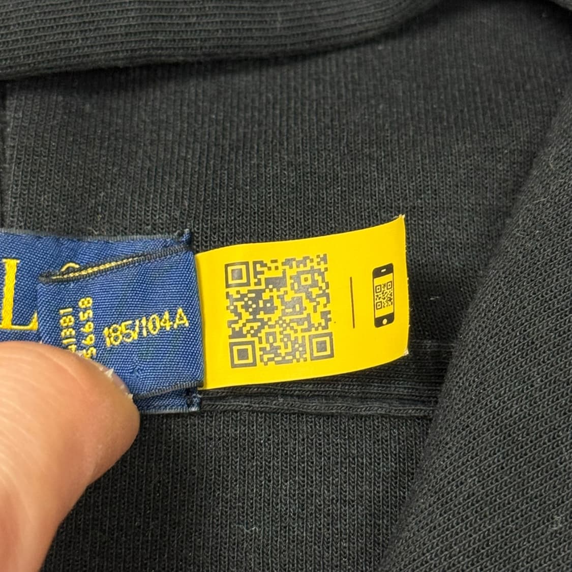 (XL) 폴로 랄프로렌 QR라벨 더블 니트 풀 지퍼 후디 블랙 상품이미지6