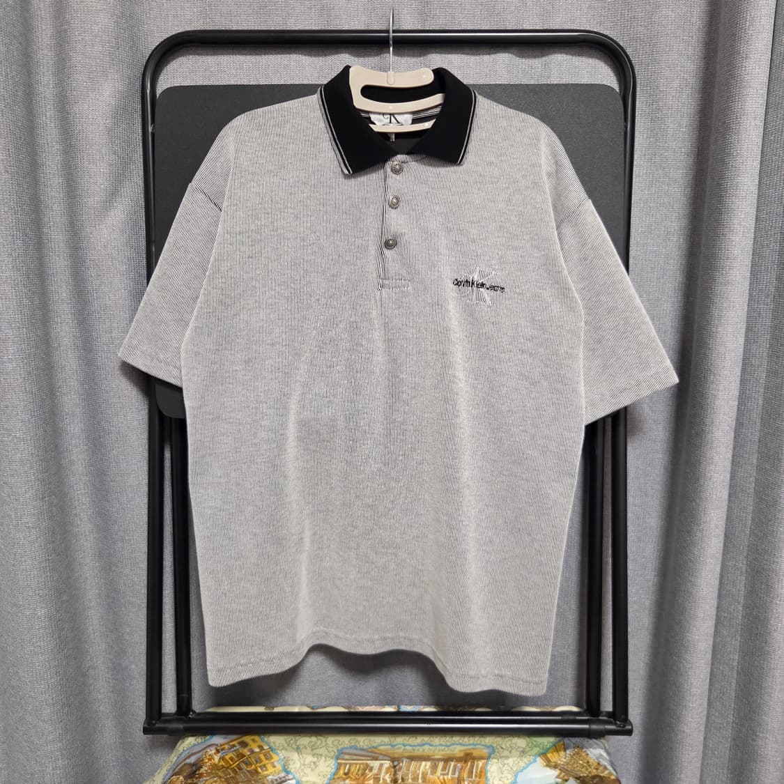 90s Usa Calvin Klein 반팔 카라넥 티셔츠 L(100) 상품이미지1