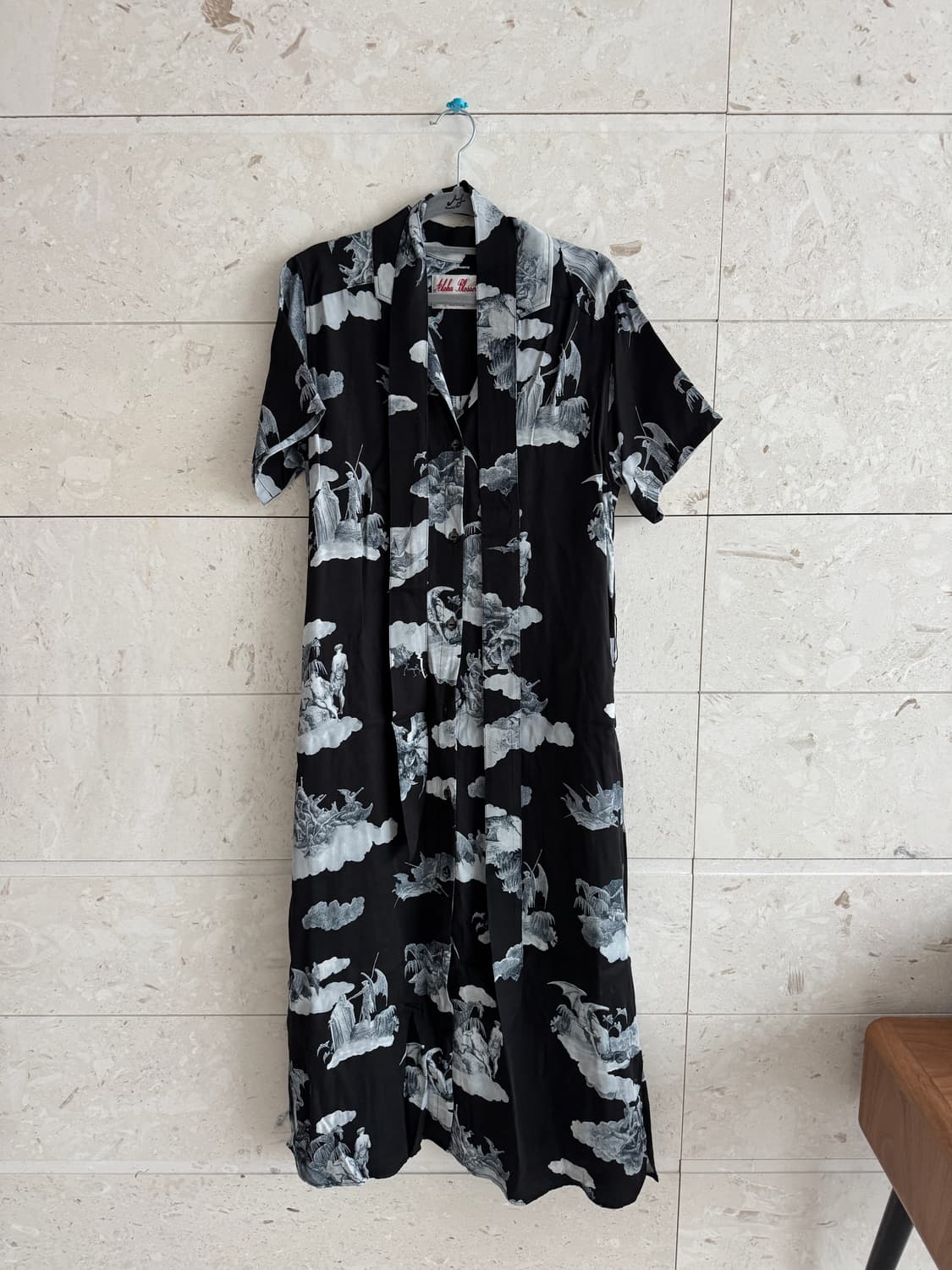 알로하블라섬 x 오프닝세레모니 하와이안 셔츠 원피스 블랙 s  상품이미지7