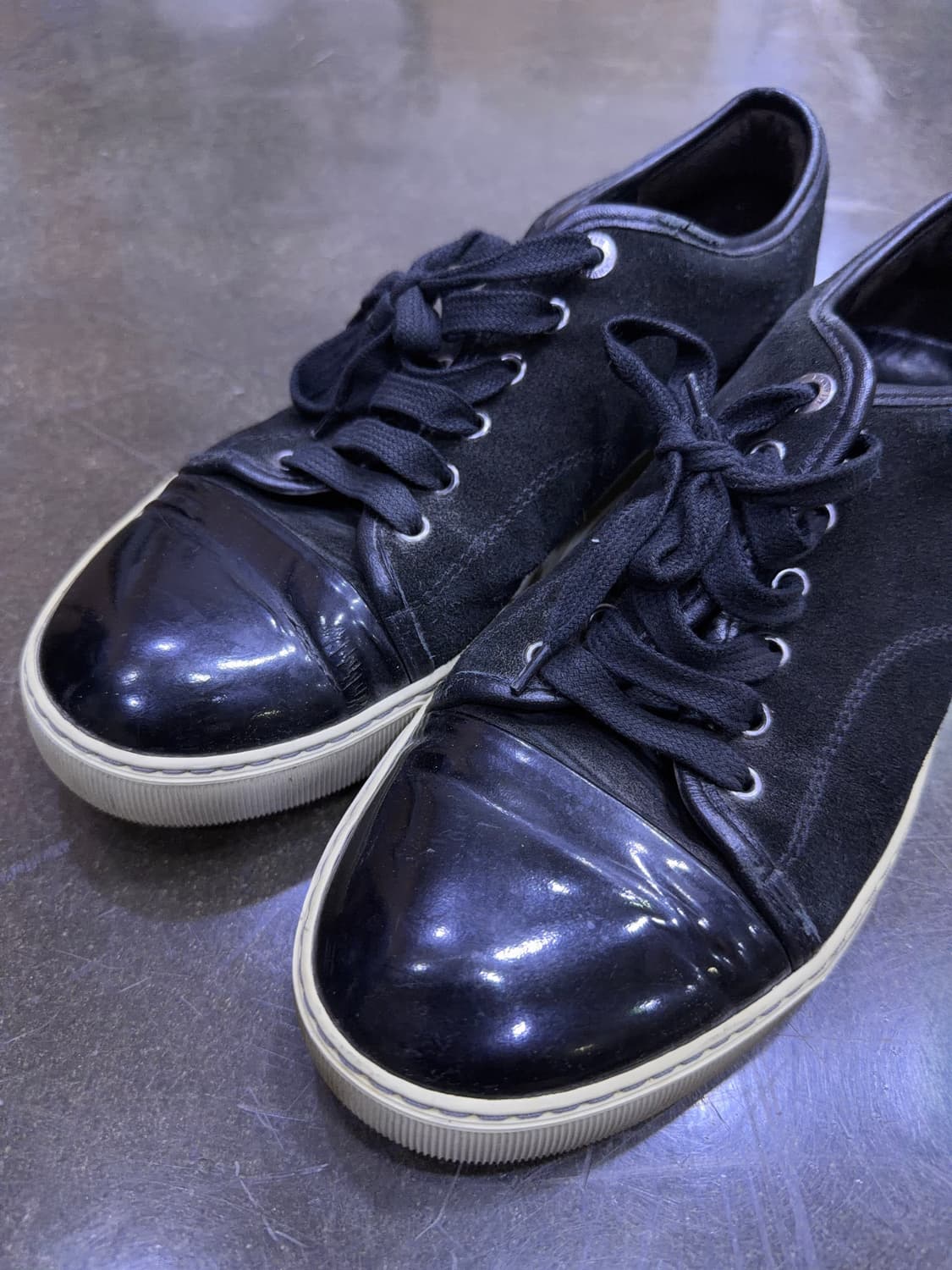 랑방 벨루어 스웨이드 레더 블랙 스니커즈 7 (260) 상품이미지3