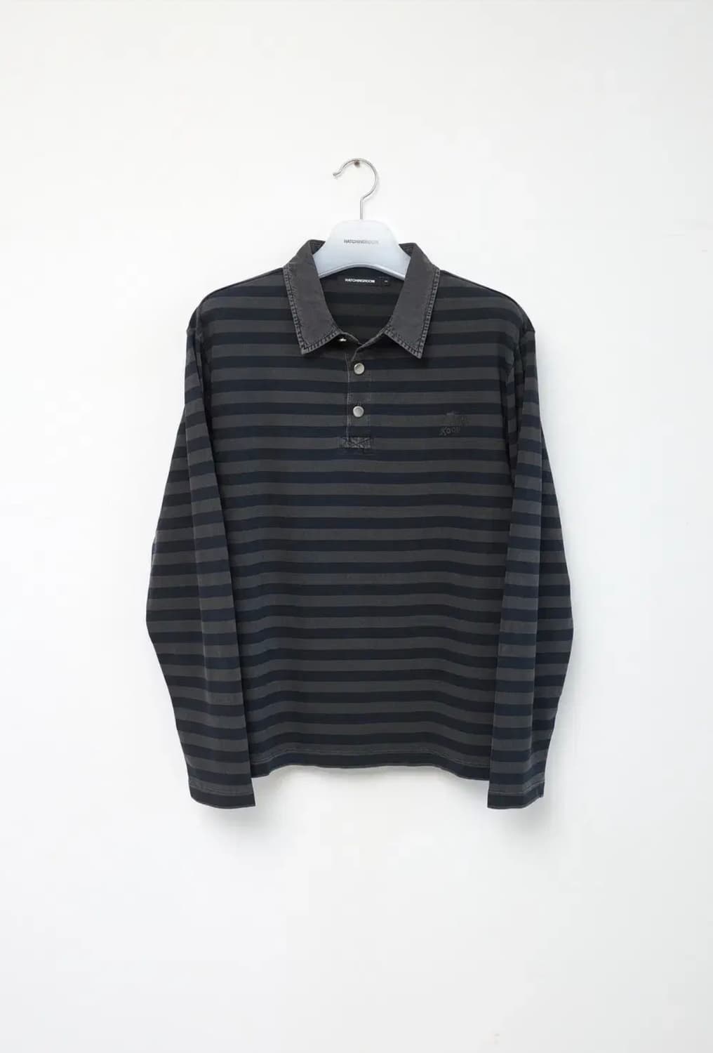 [4] 해칭룸 빈티지 스트라이프 폴로 티셔츠 다이드 블루 상품이미지1