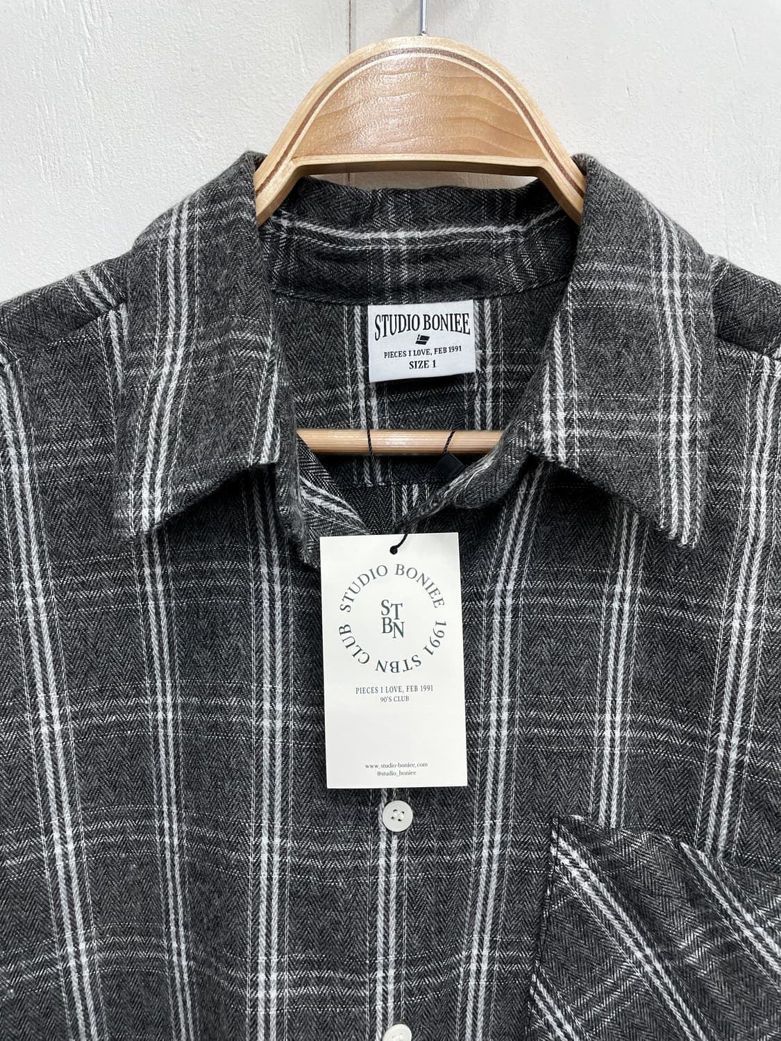 스튜디오 보니 헤링본 체크 셔츠 상품이미지7