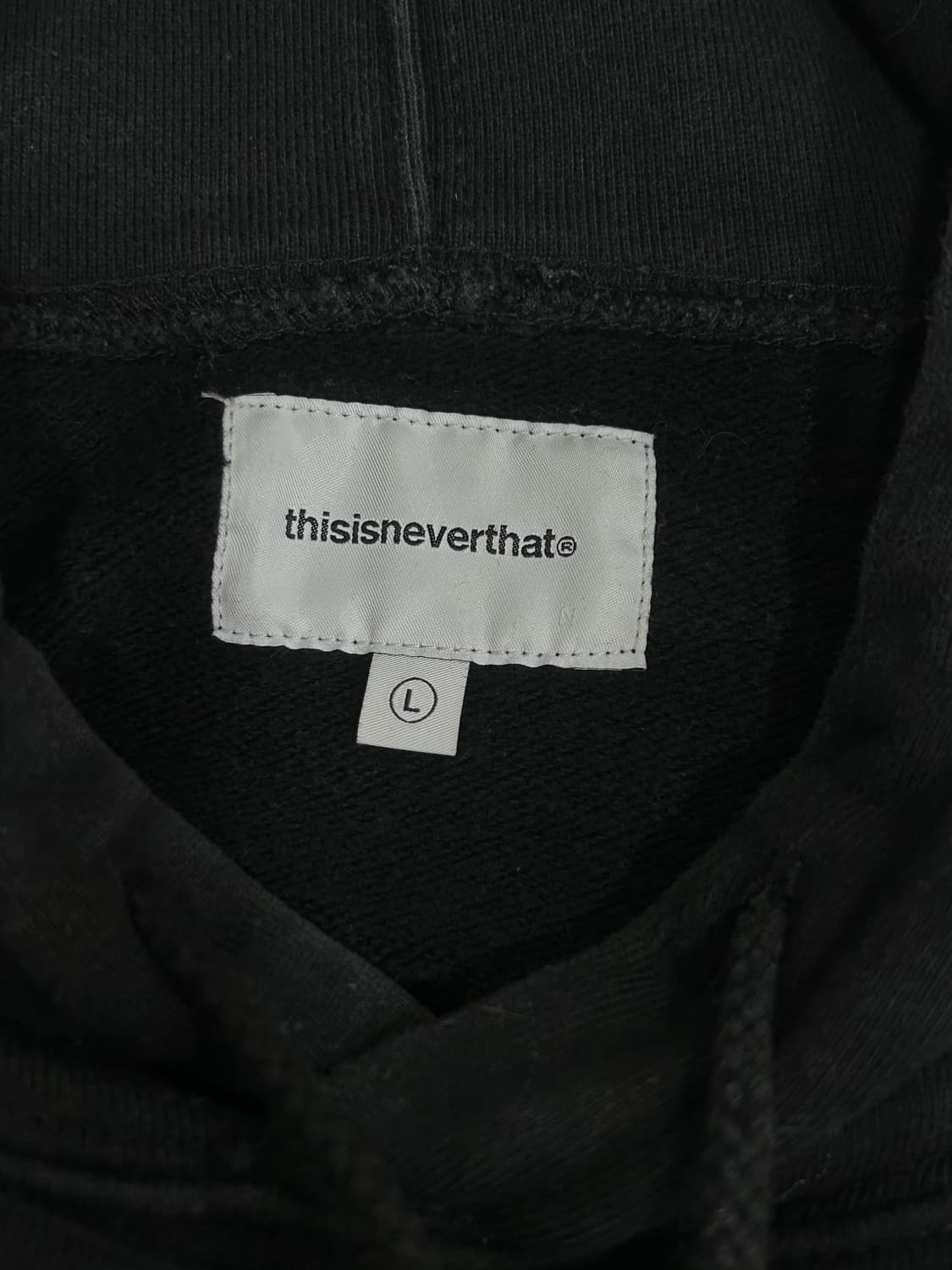 [L] 디스이즈네버댓 블랙 로고 후드티 남성 L사이즈 상품이미지4