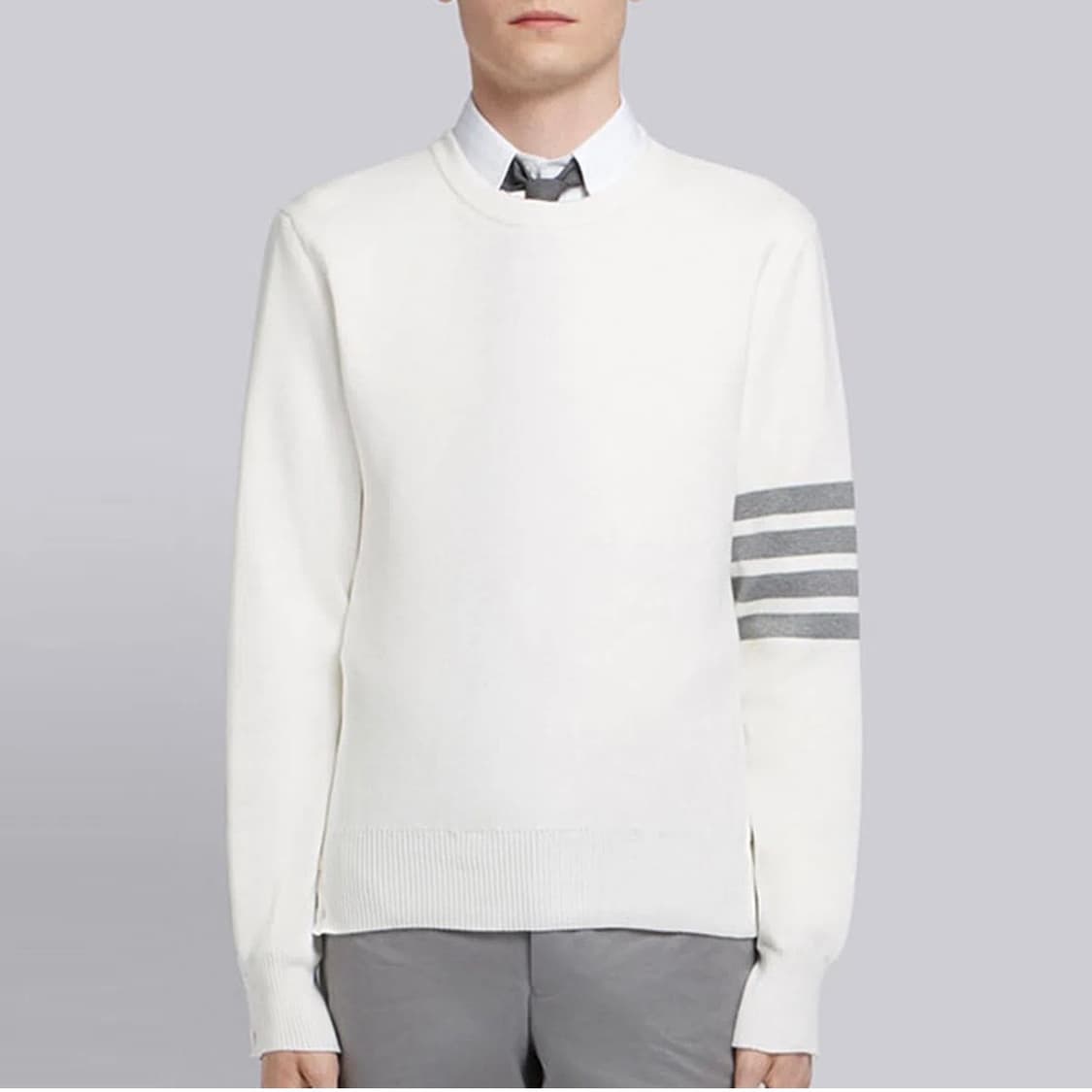 [S+급/5] 톰브라운 사선완장 밀라노 스티치 니트 화이트 상품이미지8