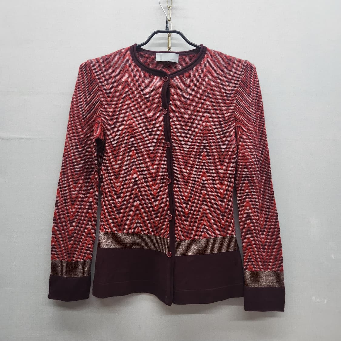 미쏘니 시그니처 지그재그 패턴 빈티지 가디건 S 상품이미지1