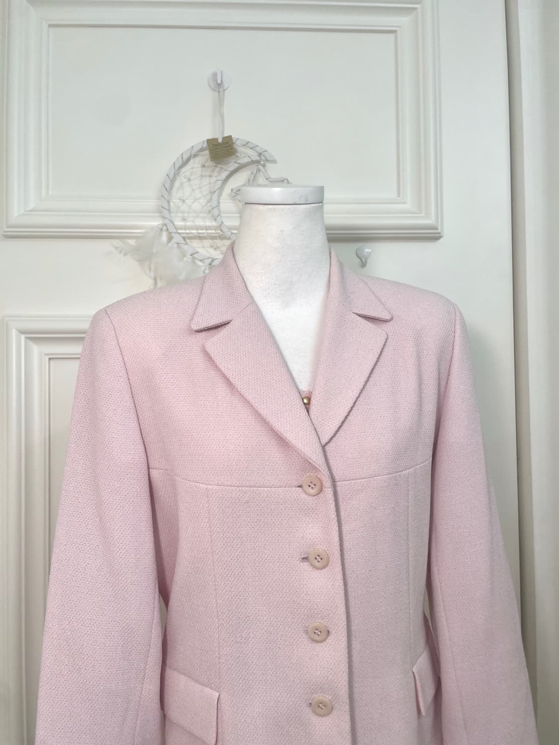 pink tweed mood basic spring jacket 상품이미지6