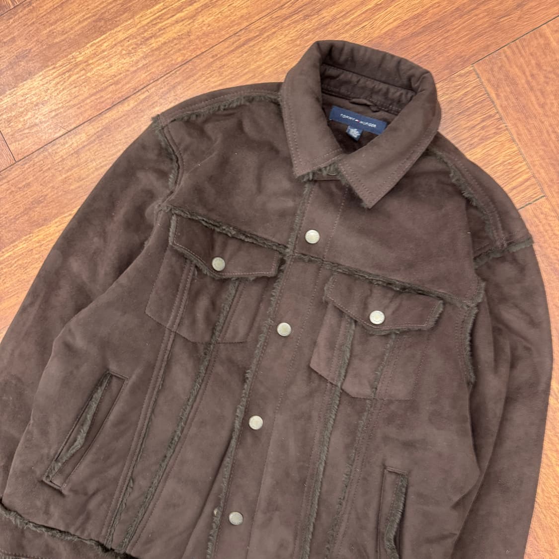 M(100) 타미힐피거 브라운 스웨이드 트러커 자켓  상품이미지3
