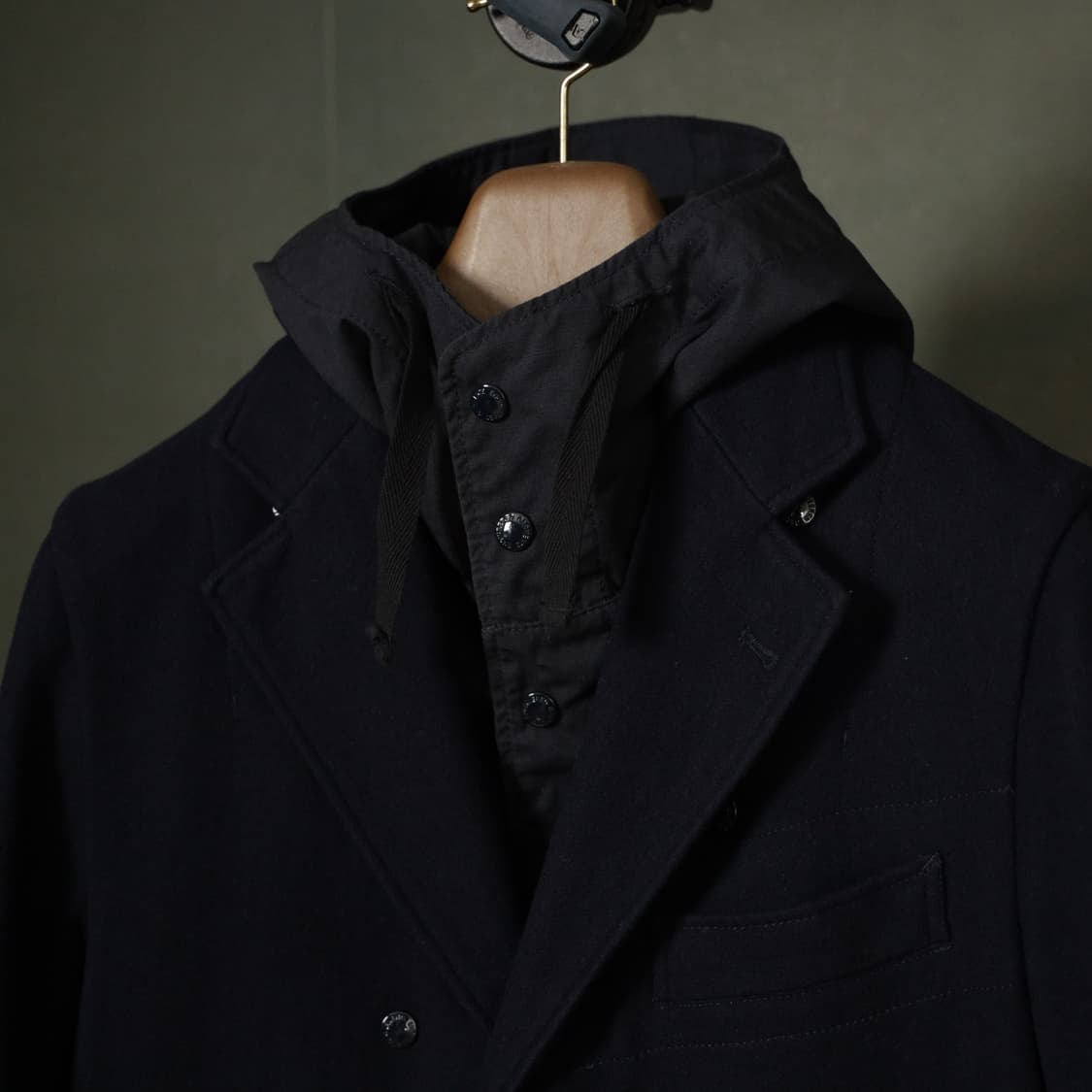 엔지니어드가먼츠 후드 레이어드 체스터필드 코트 상품이미지3