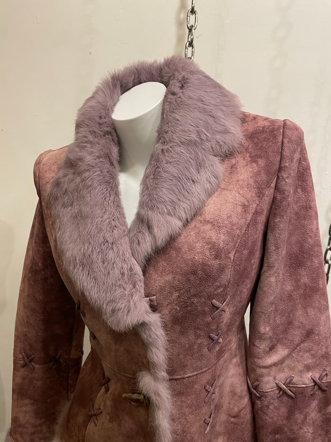 퍼플 퍼 핑크 무스탕 자켓 갸루 y2k 오리엔탈 상품이미지2