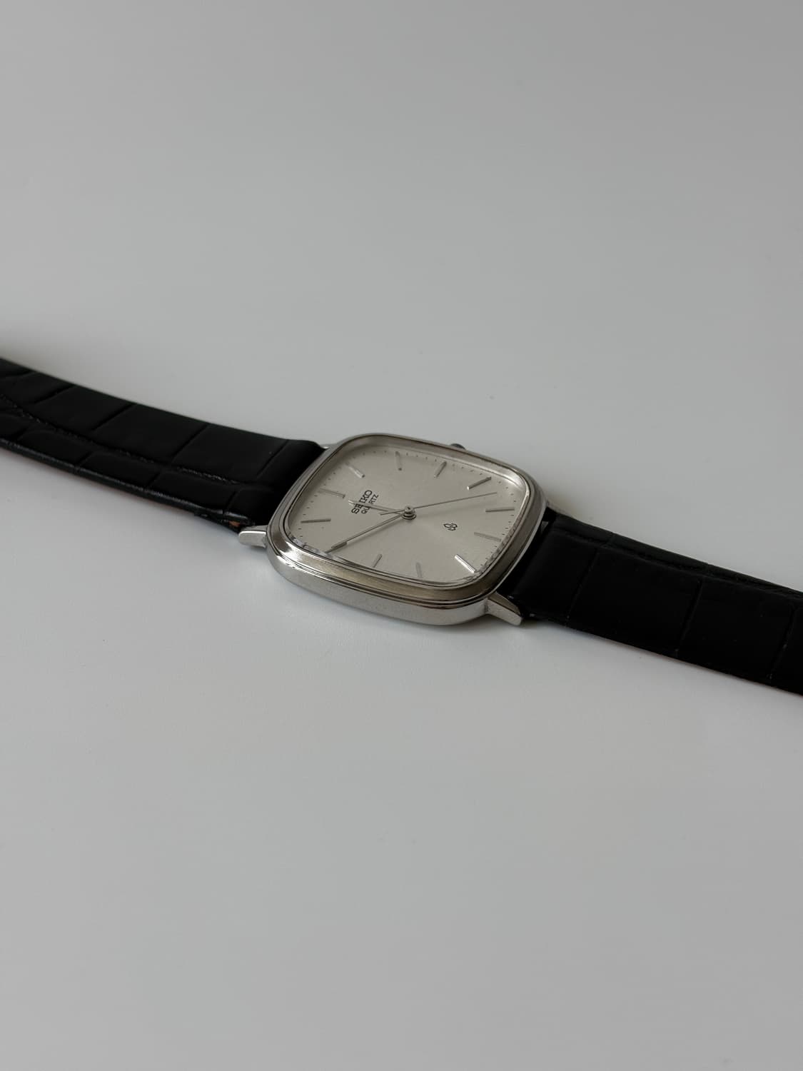 세이코 1980년대 Chariot 린넨 다이얼 실버 스퀘어 쿼츠 남성 상품이미지4