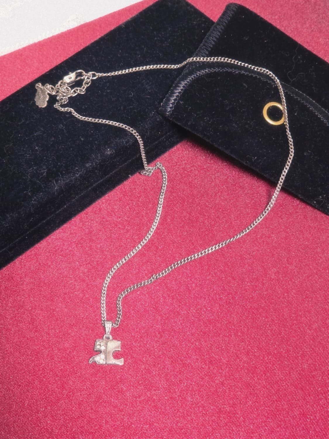 실버 쿠레쥬 목걸이 화이트큐빅 상품이미지1