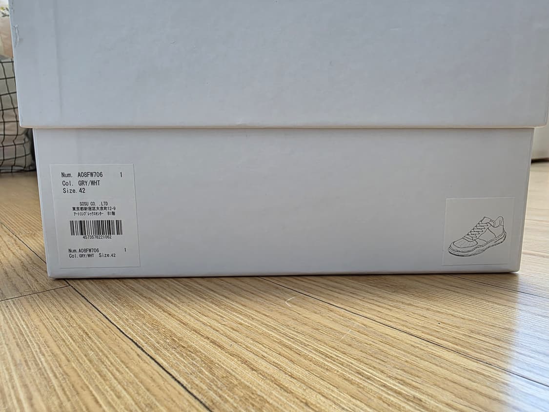 메종 미하라 야스히로 웨인 OG 솔 레더 로우탑 스니커즈 그레이 화이트  상품이미지9