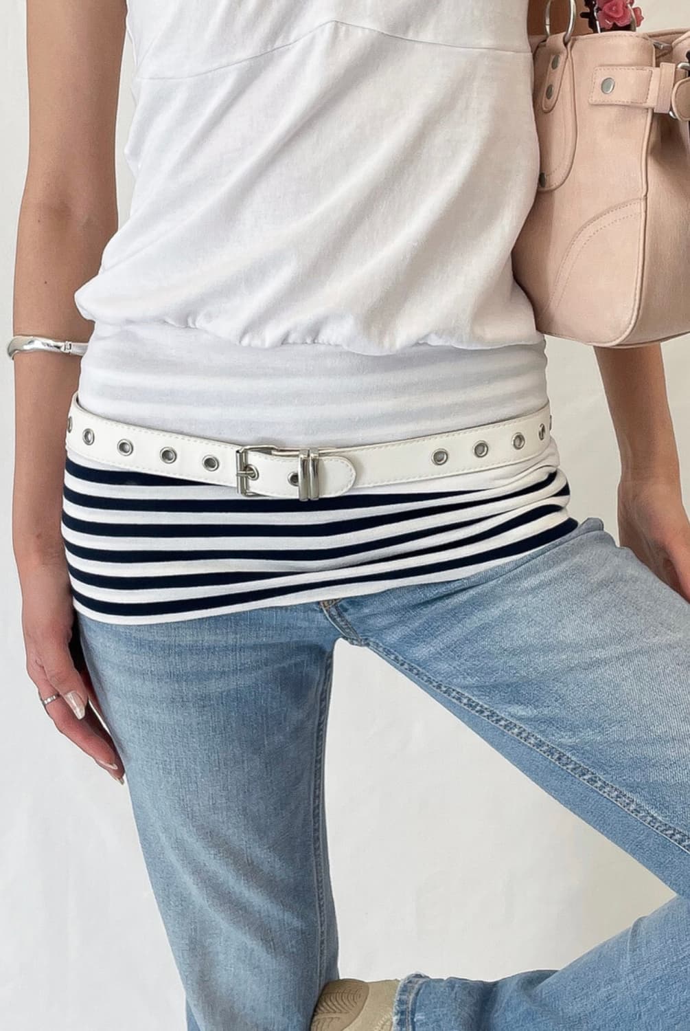 디망쉬 Stripe Belt (navy/white)  상품이미지1