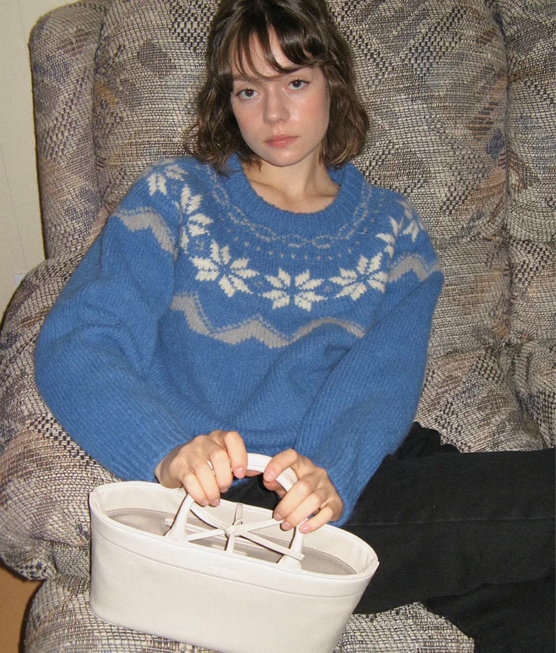 썸웨어버터 스노우 알파카 노르딕 니트 상품이미지2