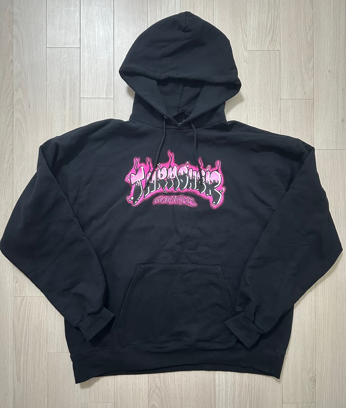 Thrasher 트레셔 기모 후드티 [블랙/핑크 - L] 상품이미지4