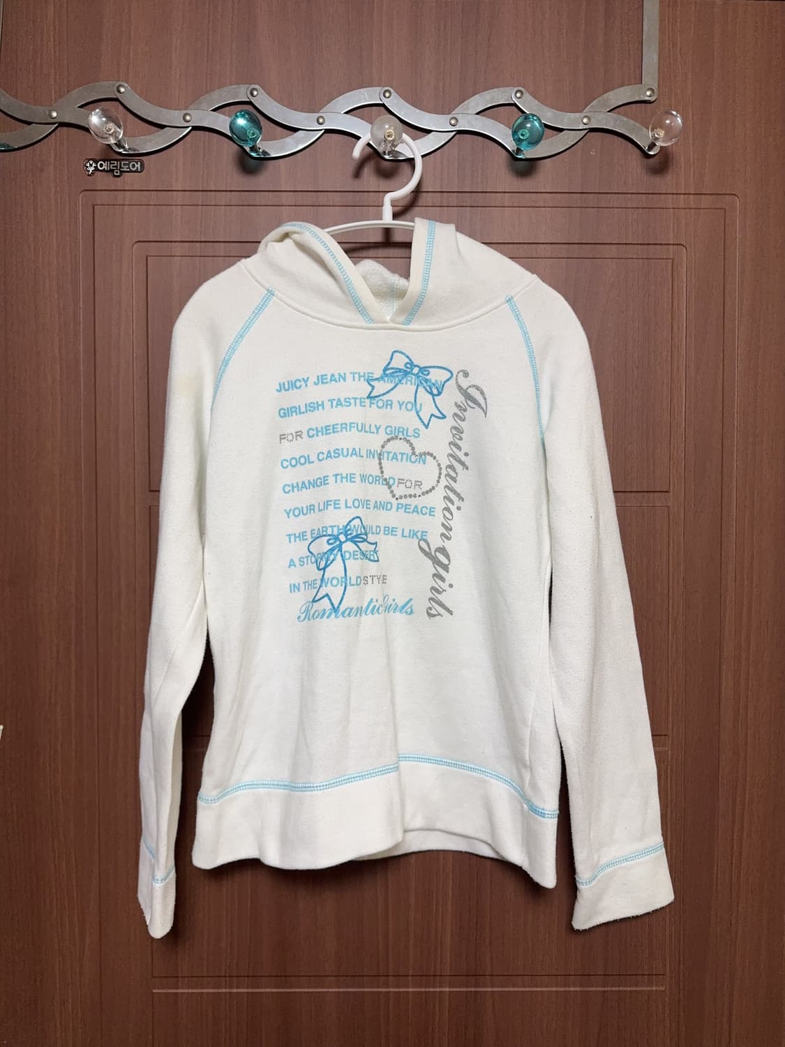 모리걸 일본 빈티지 서브컬쳐 로걀 헤이세이 레터링 프린팅 후드티 상품이미지1