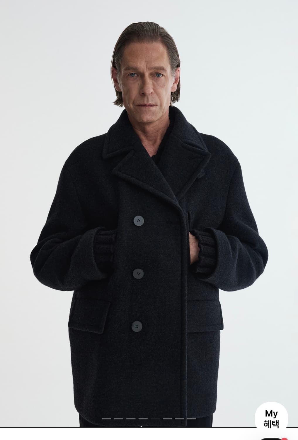 포터리 멜톤 울 피코트(차콜블랙) 상품이미지3
