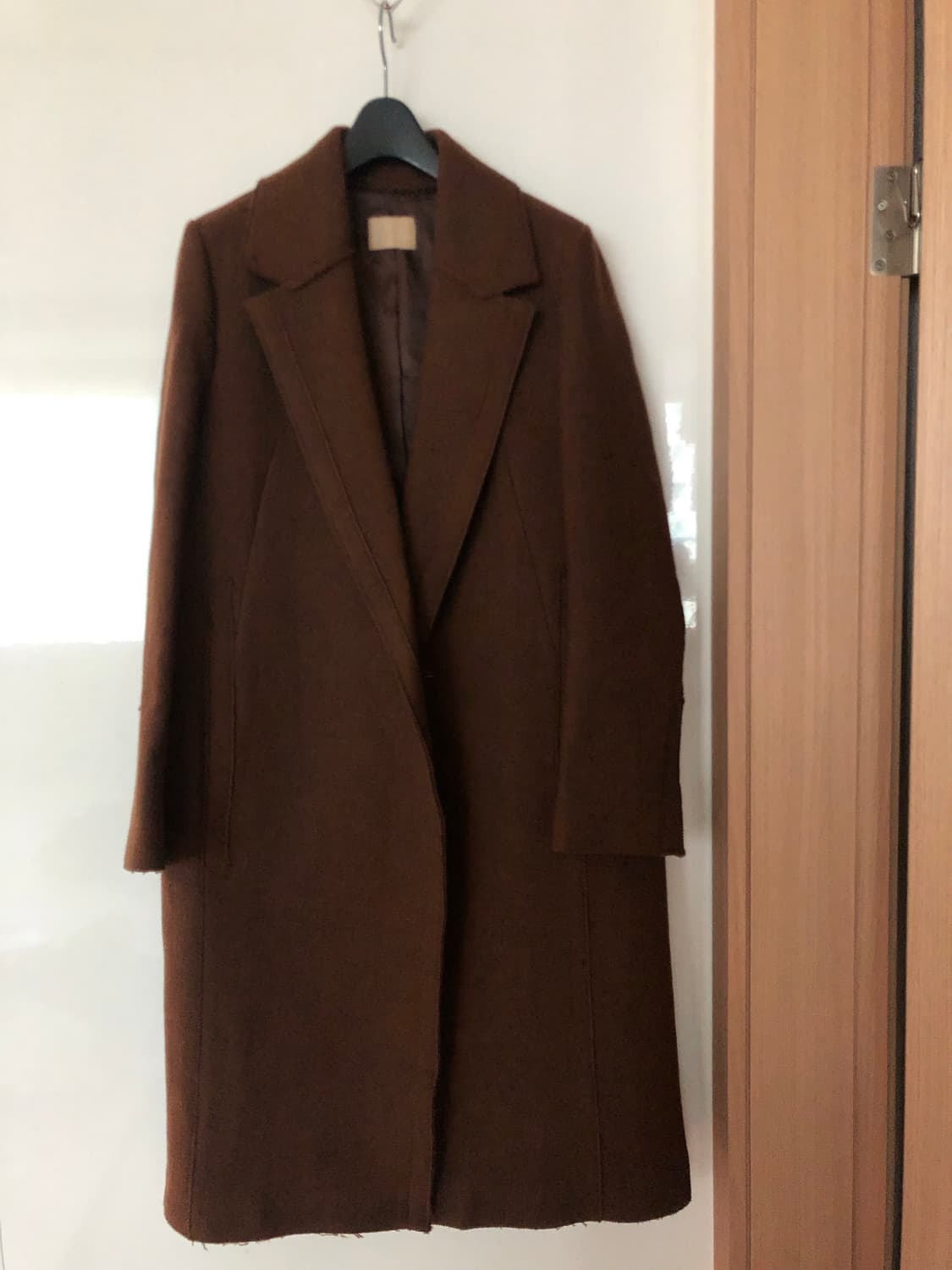 미샤 브라운 고급 울 캐시미어 롱 코트 울자켓 하객룩 출근룩 결혼식 상품이미지9