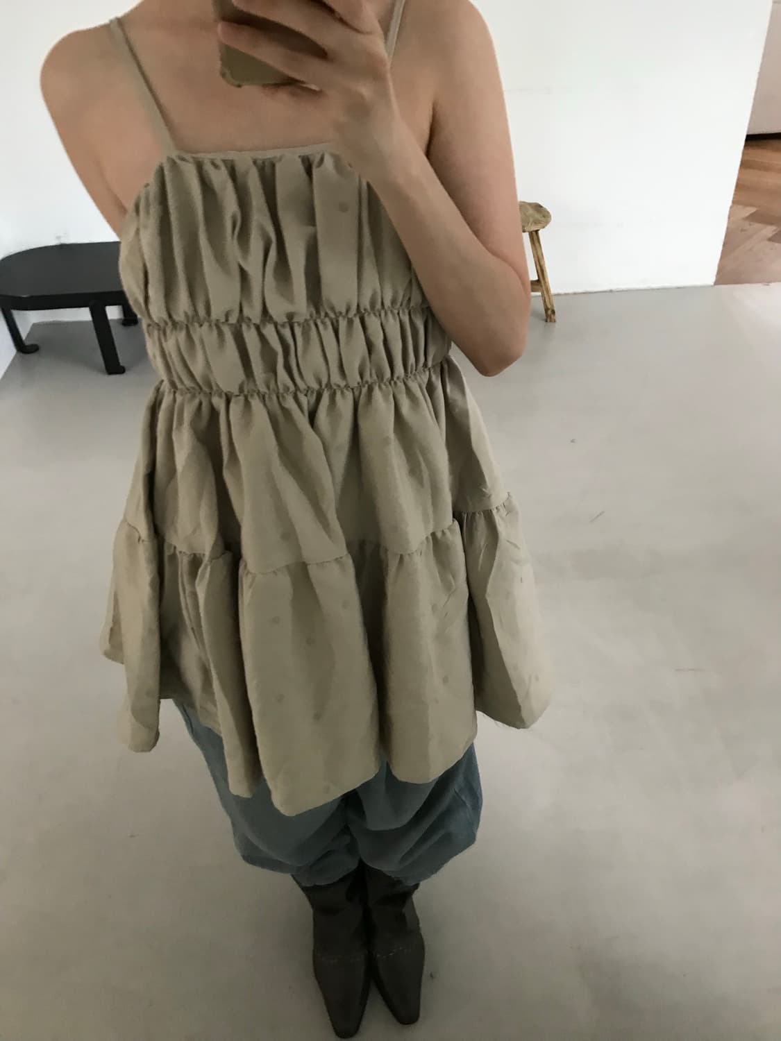 vintage dot sleeveless top 상품이미지4