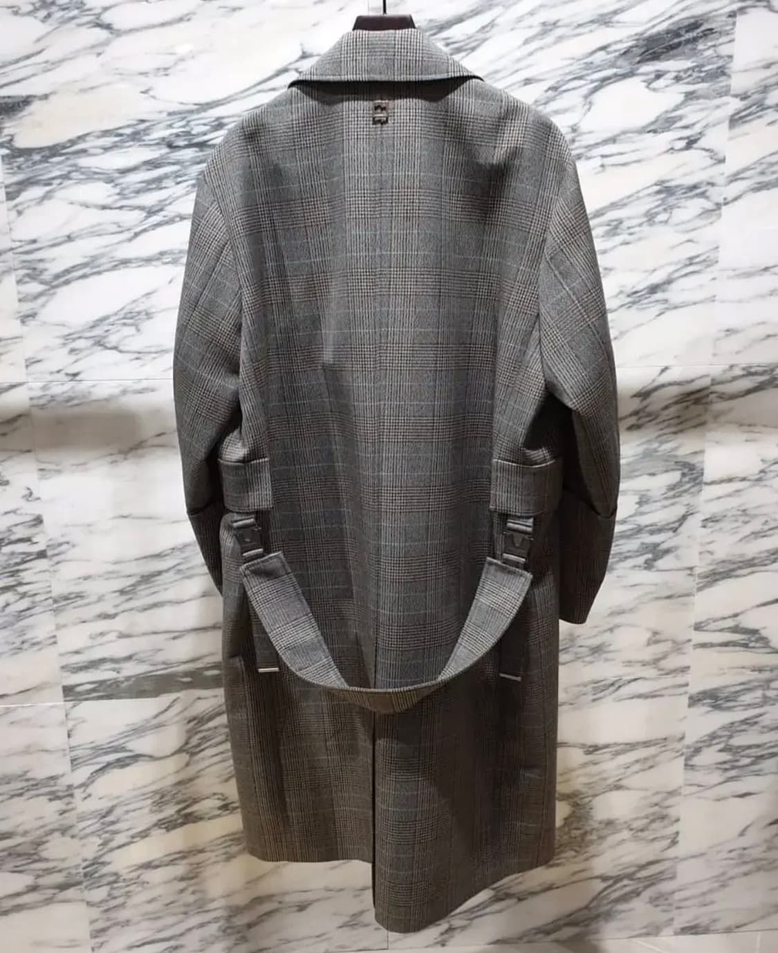 (48) 20ss 우영미 턴업체크 맥코트 상품이미지6