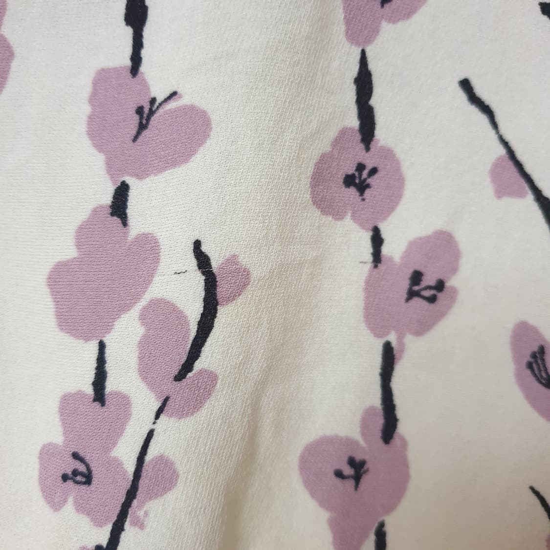 MARNI 마르니 아카이브 실크 벚꽃패턴 파이핑 날개소매 크롭 블라우스 상품이미지7