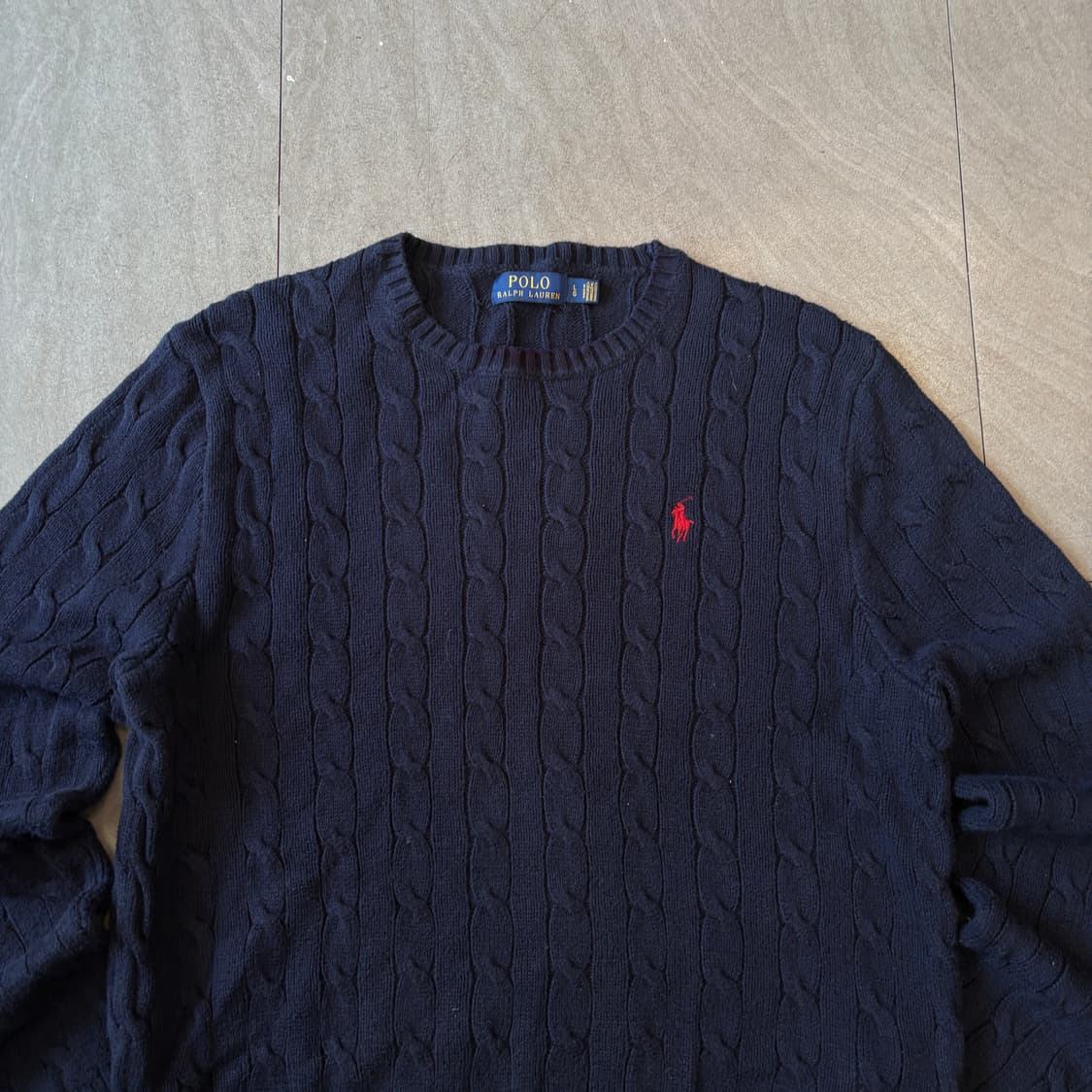폴로 정품 네이비 케이블 꽈배기 니트  상품이미지3