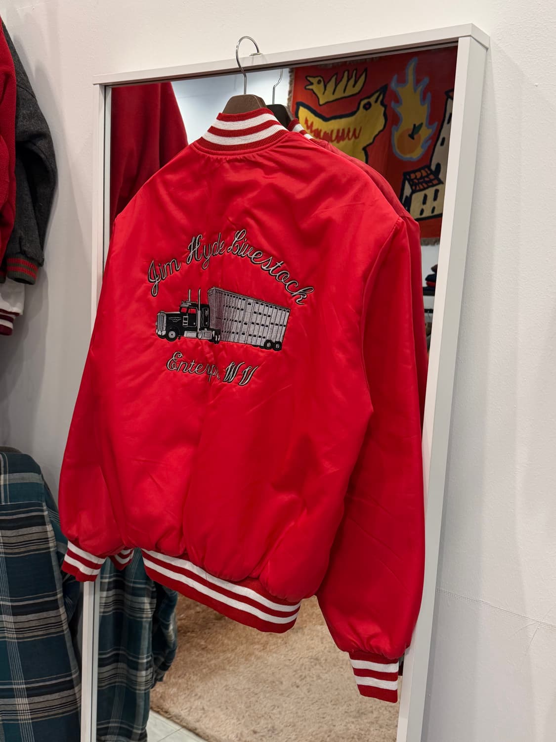 90s Holloway 할로웨이 스타디움 새틴 자켓 (made USA) 상품이미지5