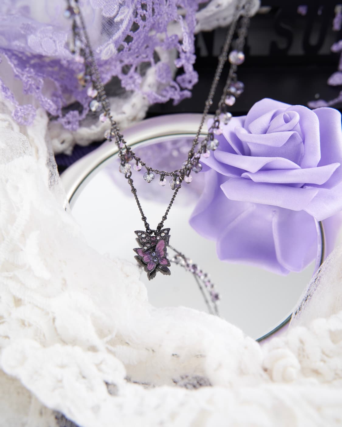 Anna sui 레이어드 버터플라이 비즈 이중 목걸이 상품이미지1