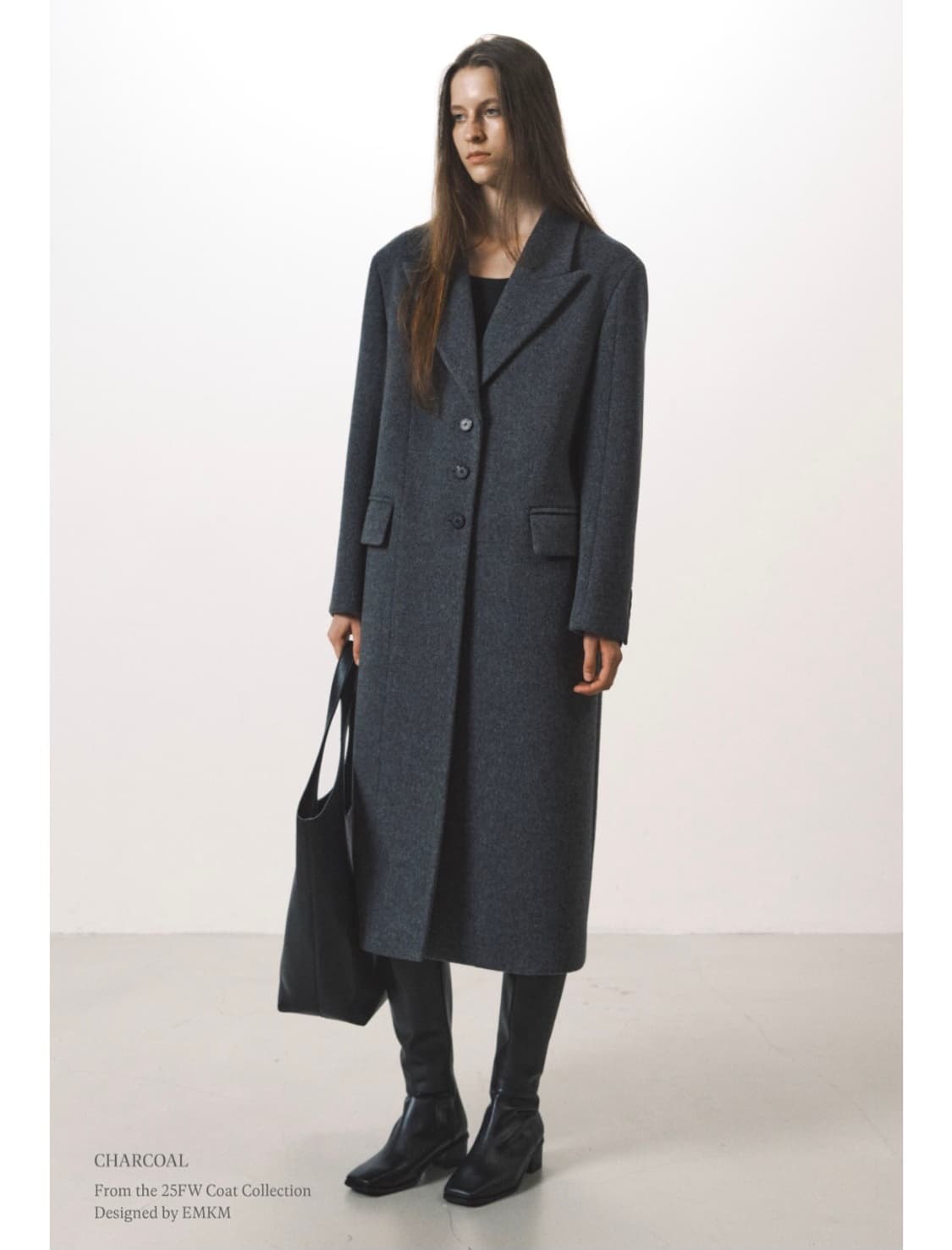 25FW 으음키임 울 캐시미어 카라 배색 롱코트 상품이미지1