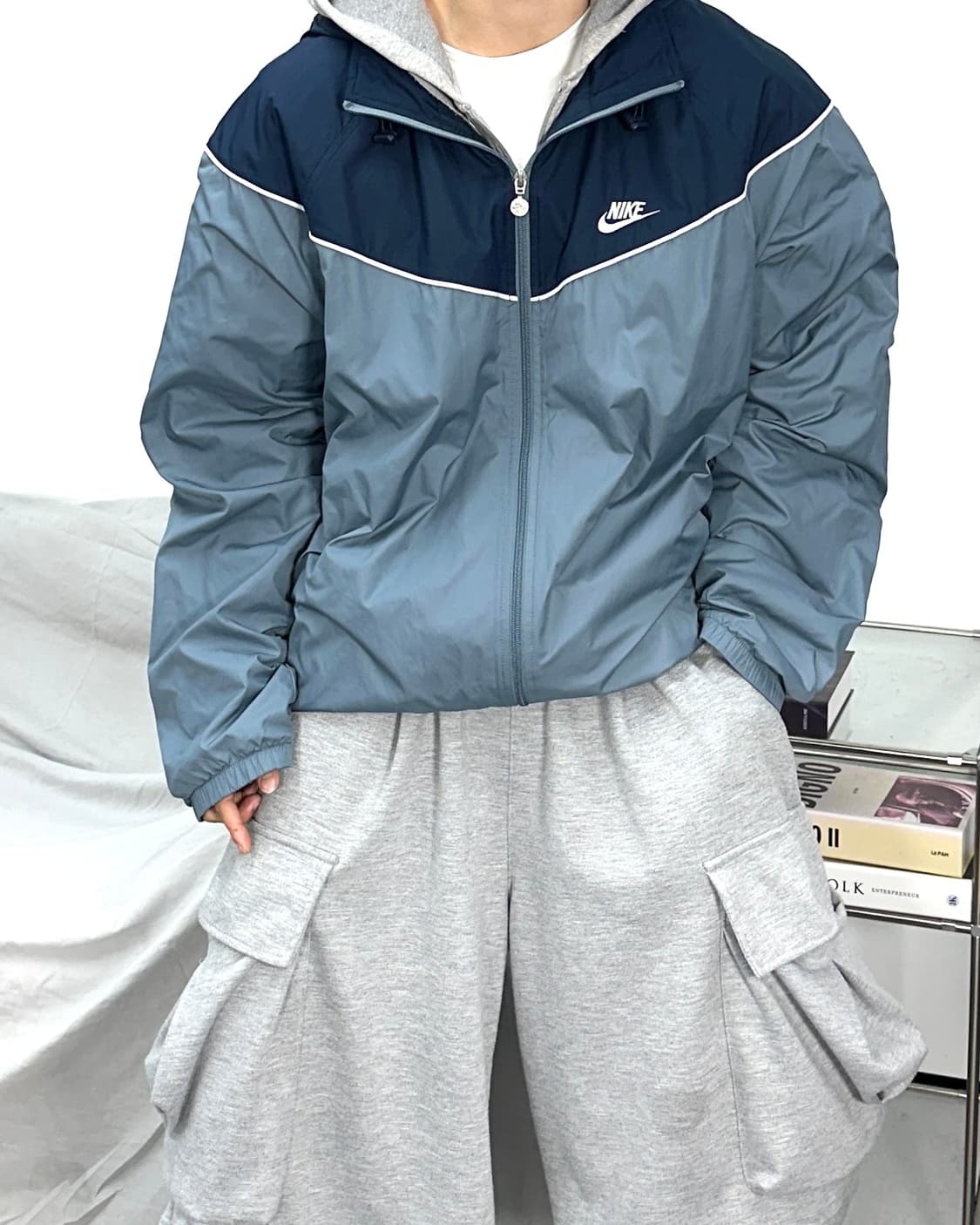나이키 스카이블루 배색 바람막이 2XL 상품이미지2