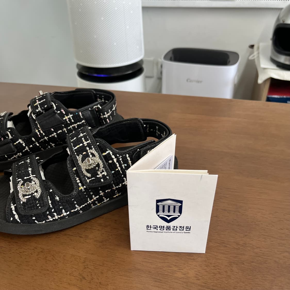 샤넬 트위드 밸크로 샌들 38 상품이미지2