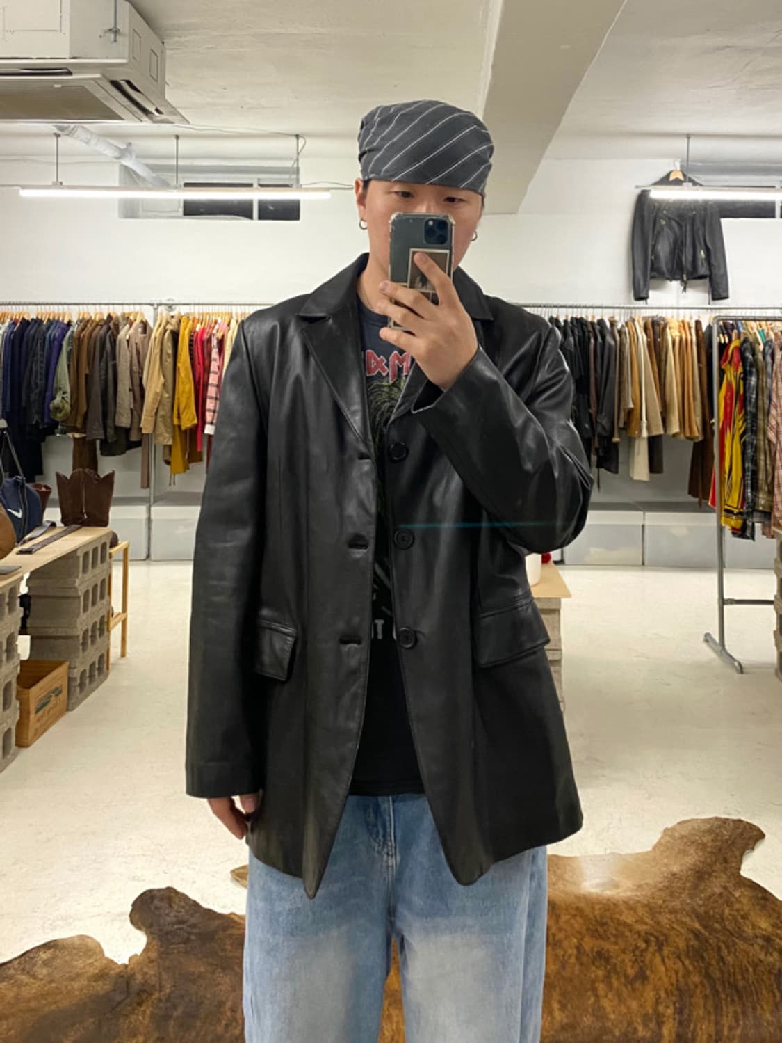 VTG leather blazer jacket 레더 블레이더 자켓 상품이미지1