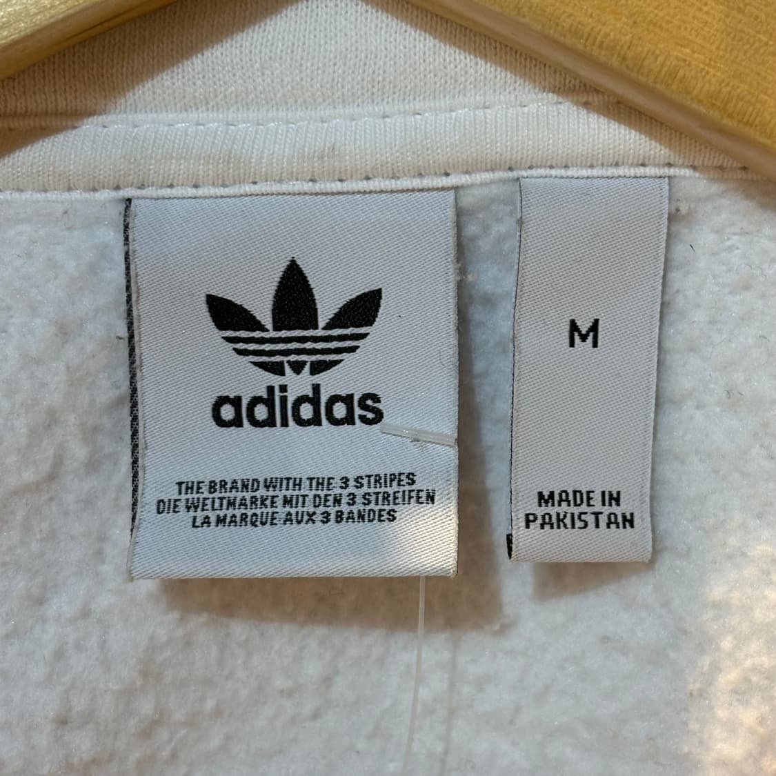 아디다스 흰/금 삼선 하프넥 기모 반집업 상품이미지6