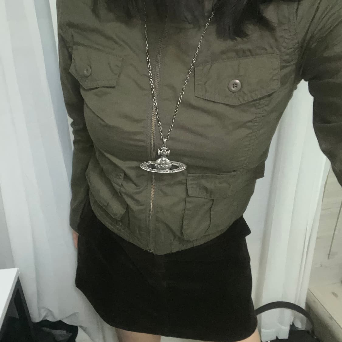 y2k 갸루깔 카키자켓 상품이미지1