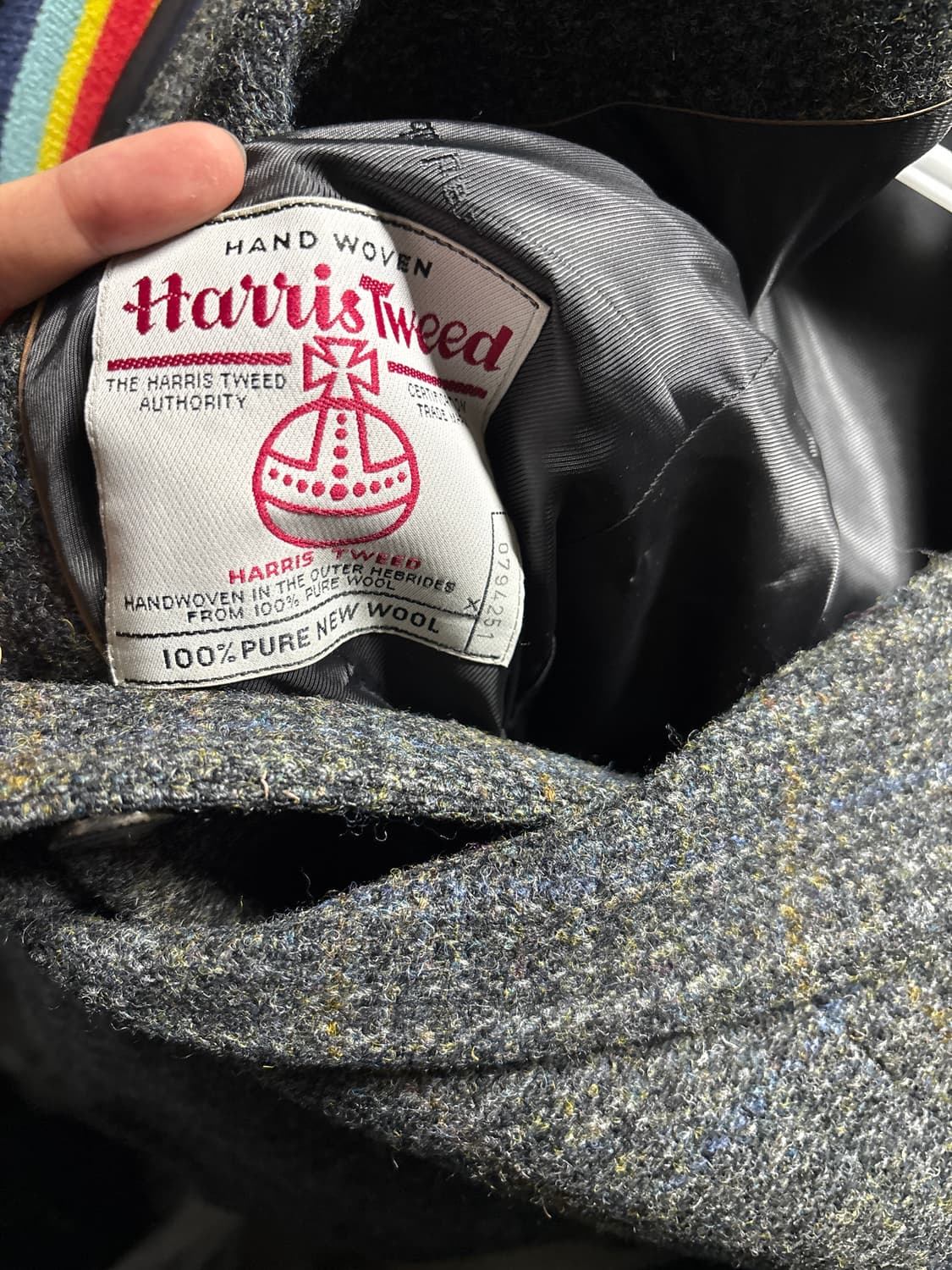 95 M 트래드클럽 X 해리스트위드 체크 트위드울 블레이져 상품이미지6