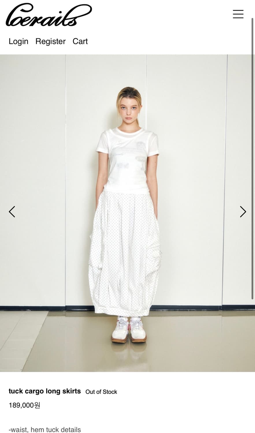 로레일즈 tuck cargo long skirts size 2 상품이미지1