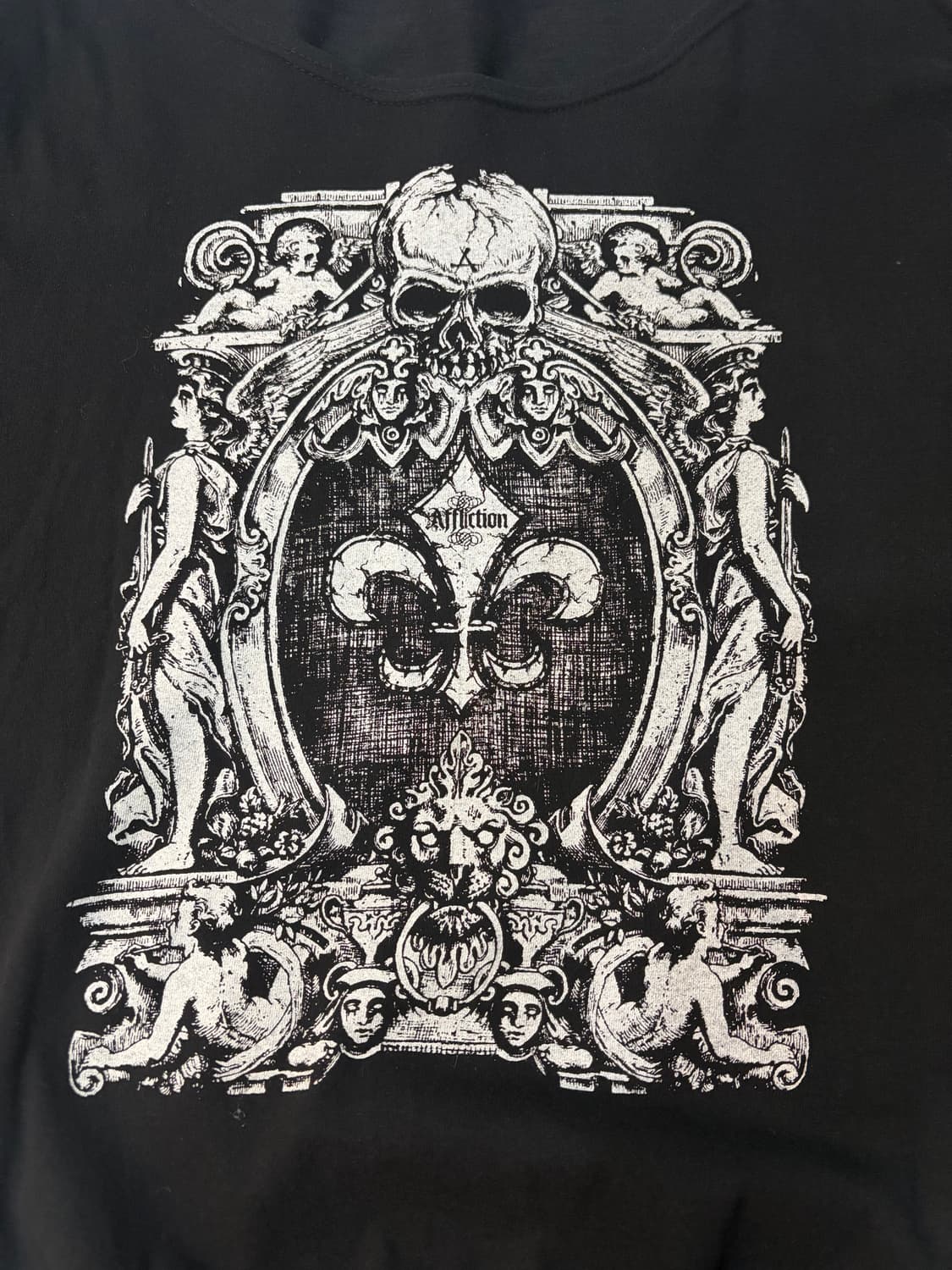 Gothic Y2K skull gored fit off-shoulder  상품이미지7