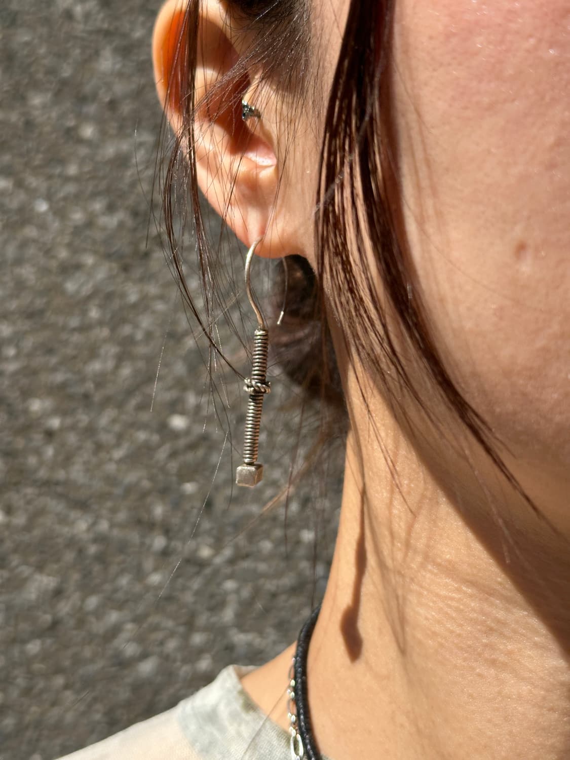 Industrial Karen Silver Earrings 상품이미지5