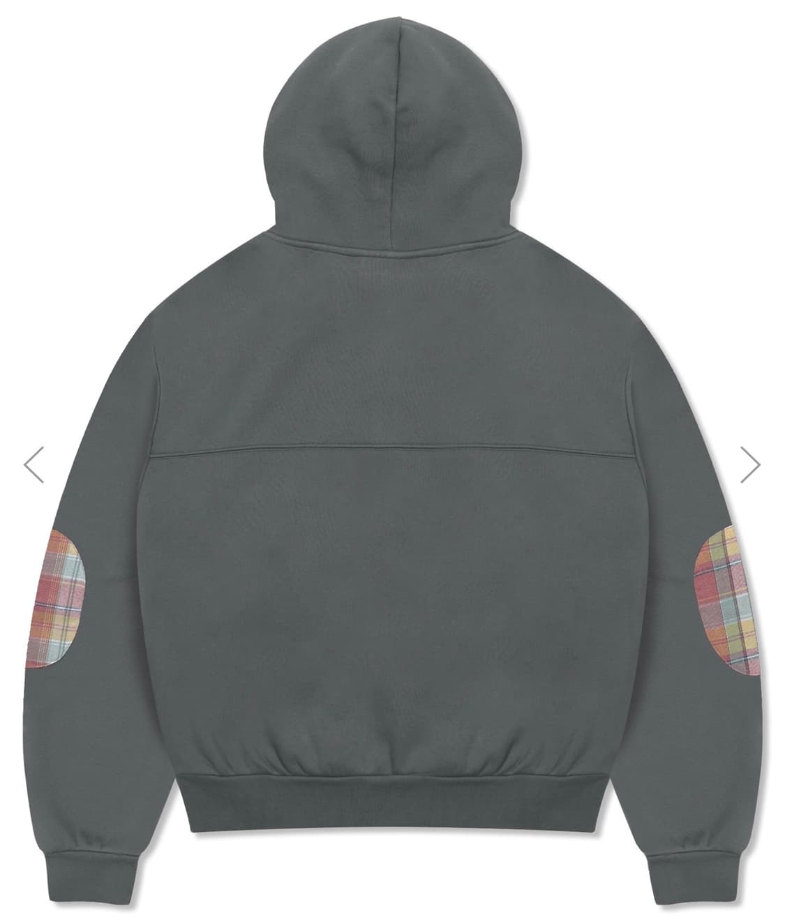 루나키후 체크 배색 후드집업 상품이미지3