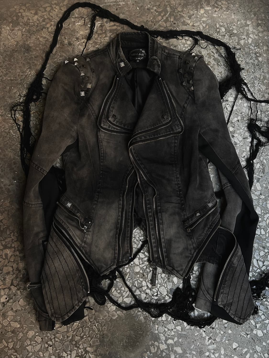 2000s VTG 펑크 기믹 스터드 멀티지퍼 자켓  상품이미지1