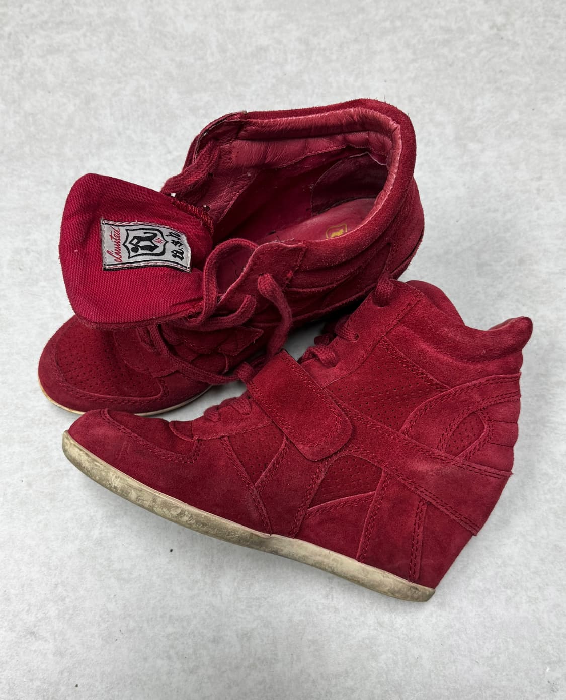 Ash 보위 웨지힐 하이탑 스니커즈 레드 상품이미지2