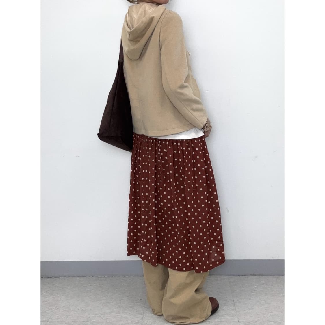 빈티지 베이지 하프 더플 코트 상품이미지3