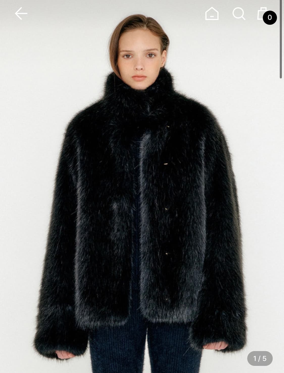 잉크 퍼자켓 EENK Fur Half Coat - Black 상품이미지1