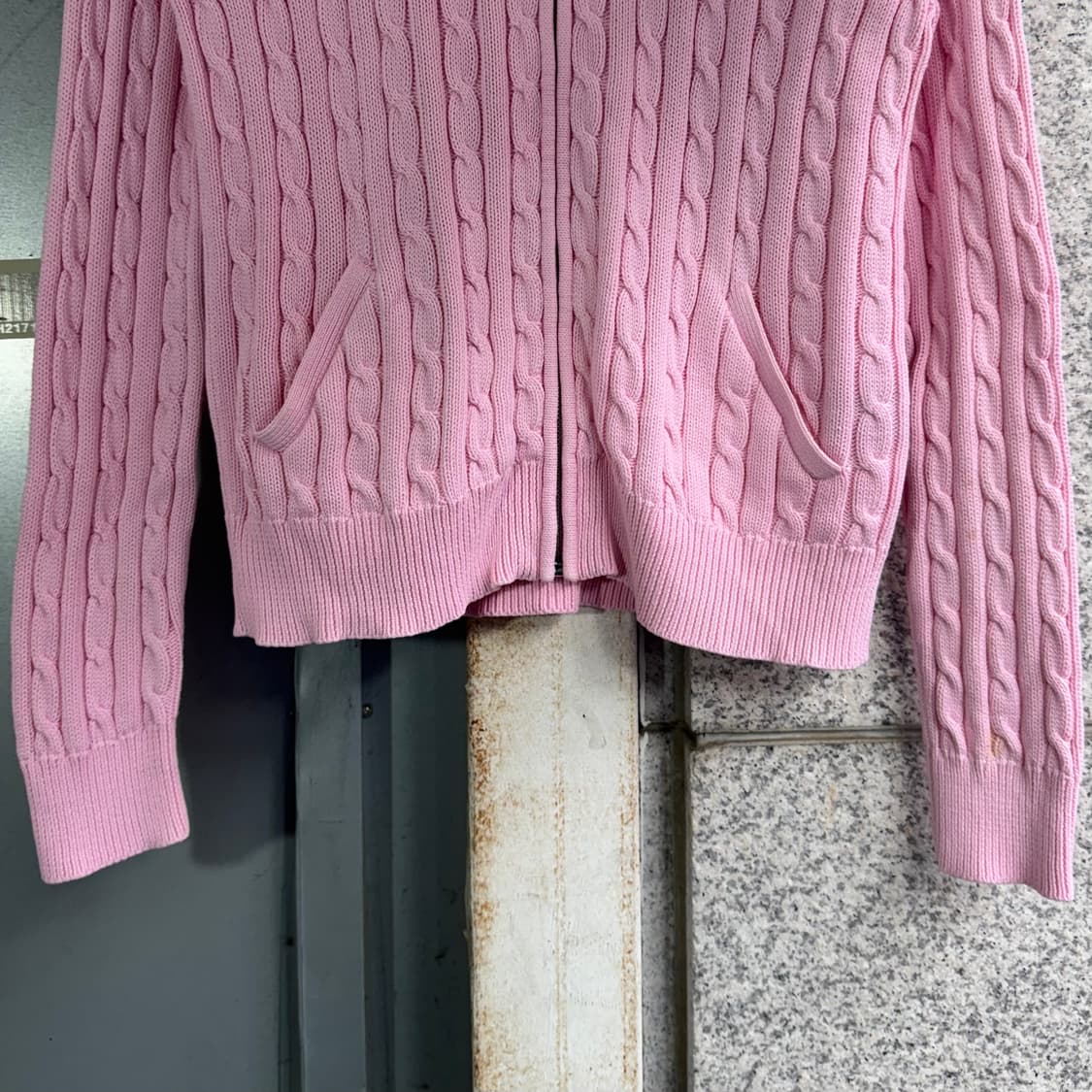 폴로 포니 로고 케이블 니트 집업 상품이미지4